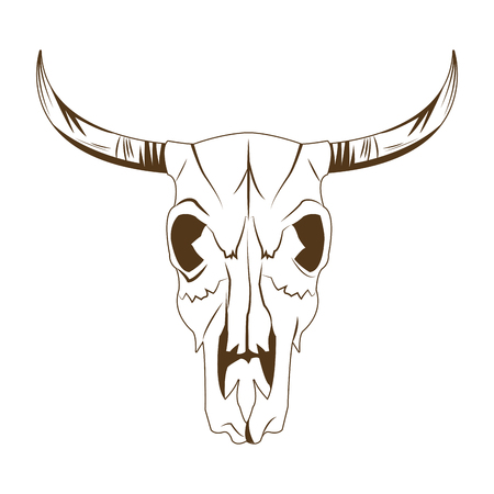 deer skull in tribal style. animal skull with ethnic ornament. wild and free design. vector illustration.のイラスト素材