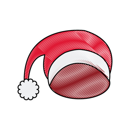 santa red hat celebration decoration icon vector illustrationのイラスト素材