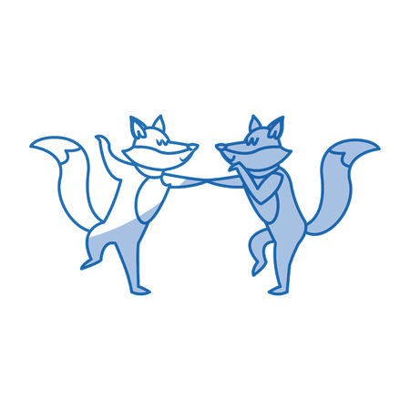 christmas fox celebration cartoon festive vector illustrationのイラスト素材