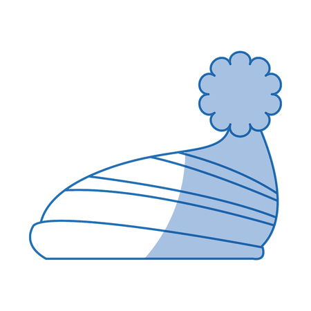 winter knitted hat with pompon, style winter accessory vector illustrationのイラスト素材
