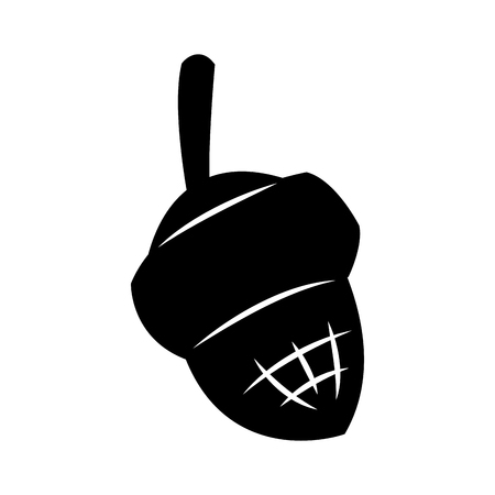 acorns oak nut, nature seed botanical vector illustrationのイラスト素材