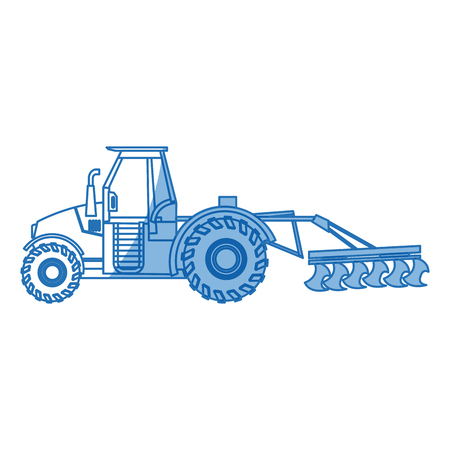 Plowing tractor agriculture vehicle concept vector illustrationのイラスト素材