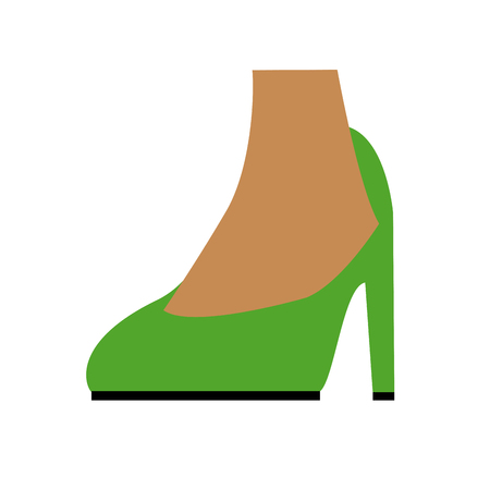 green fashionable feet high heel dancer vector illustrationのイラスト素材