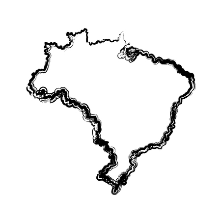 map of brazil cartography geography tourism travel vector illustrationのイラスト素材