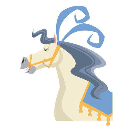 cute horse circus festival fantasy animal vector illustrationのイラスト素材