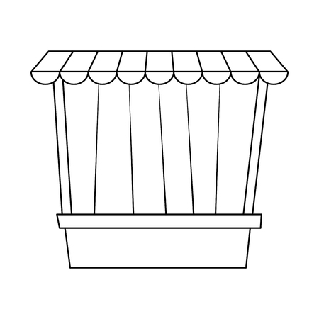circus game booths border wooden blank vector illustrationのイラスト素材