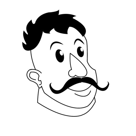 strong man mustache circus character image vector illustrationのイラスト素材