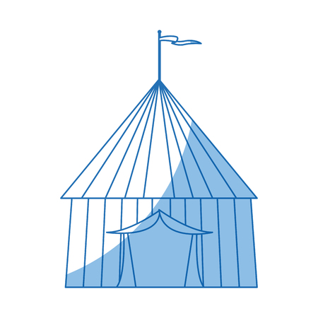striped strolling circus marquee tent with flag vector illustrationのイラスト素材