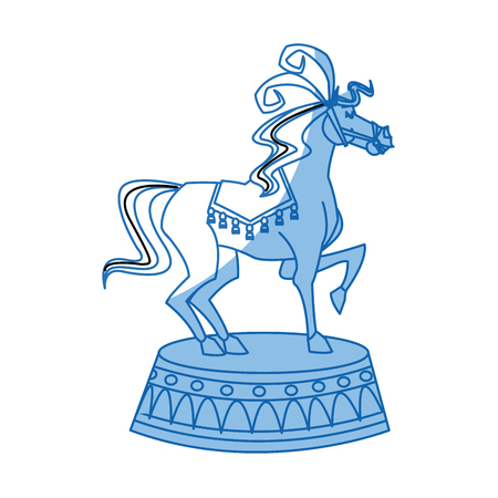 circus horse show happy festive image vector illustrationのイラスト素材