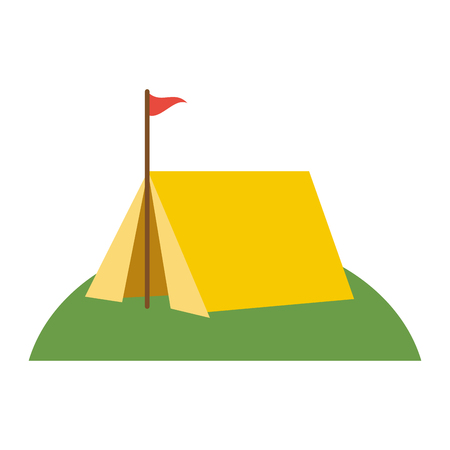 tent on grass icon image vector illustration designのイラスト素材