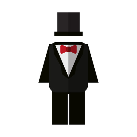 suit with bowtie and hat icon image vector illustration designのイラスト素材