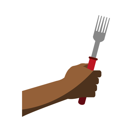 hand holding fork icon image vector illustration designのイラスト素材