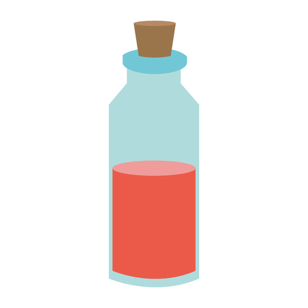 cosmetic glass bottle with cork icon image vector illustration designのイラスト素材