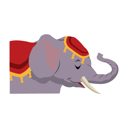 Circus elephant with clothes decoration show vector illustrationのイラスト素材