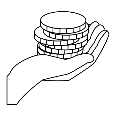 stack poker chips in hand gamble image vector illustrationのイラスト素材