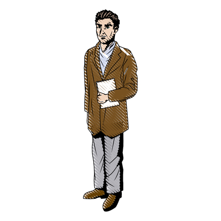 doctor professional holding clipboard and stethoscope vector illustrationのイラスト素材