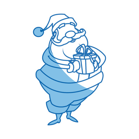 santa claus beard moustache christmas thin line vector illustrationのイラスト素材