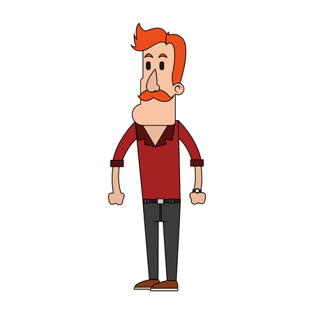 Cartoon man profile icon vector illustration graphic designのイラスト素材