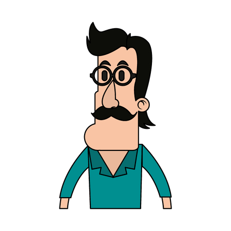 Cartoon man profile icon vector illustration graphic designのイラスト素材