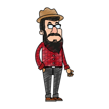 sketch man profile icon vector illustration graphic designのイラスト素材