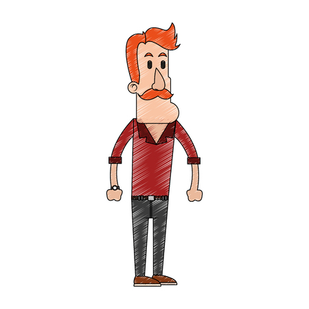 sketch man profile icon vector illustration graphic designのイラスト素材