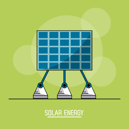 green color background with bubbles of solar energy panel vector illustrationのイラスト素材