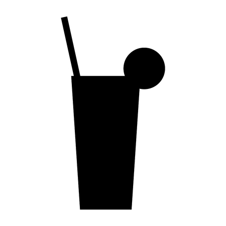 Alcohol drink and cocktail glass with lime for menu, vector illustrationのイラスト素材