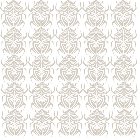 Scarab bug insect tribal tattoo seamless pattern decoration vector illustrationのイラスト素材