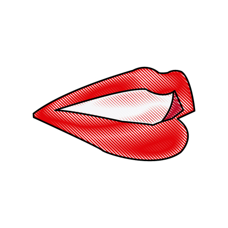 A lips female mouth cartoon image icon vector illustration.のイラスト素材