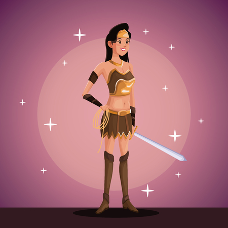 indian warrior in costume party in spotlight background with bright vector illustrationのイラスト素材