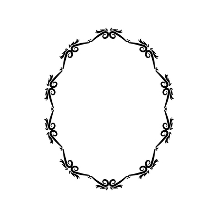 floral ornament scrolls, frame element vector illustrationのイラスト素材