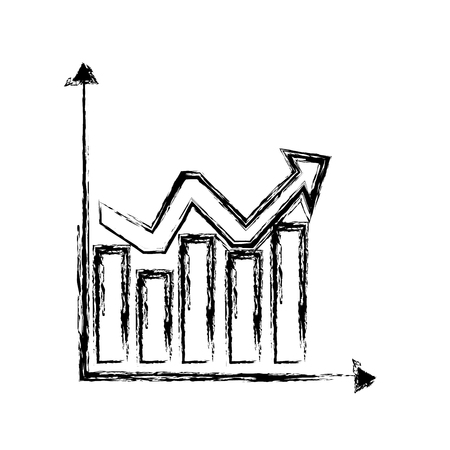sketch chart statistics graphs arrow business vector illustrationのイラスト素材