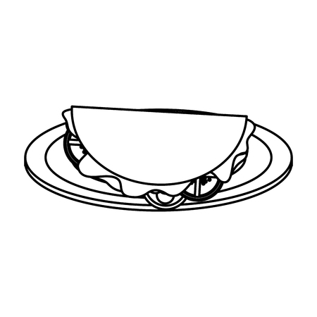 taco fast food icon image vector illustration design single black lineのイラスト素材