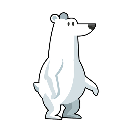 cartoon cute polar bear wild artic vector illustrationのイラスト素材