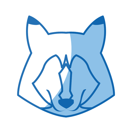 portrait wolf animal danger wildlife vector illustrationのイラスト素材