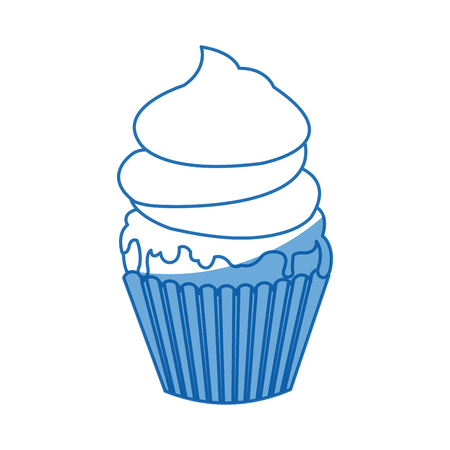 sweet cupcake cream food party icon vector illustrationのイラスト素材