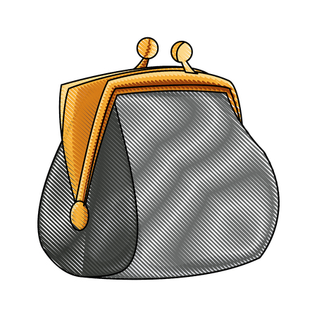 drawing money purse safe finance icon vector illustrationのイラスト素材