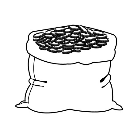 open money bag coins dollar banking concept icon vector illustrationのイラスト素材