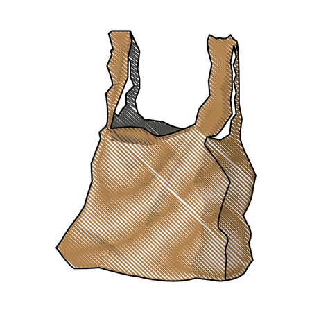 plastic shopping bag market handle retail icon vector illustrationのイラスト素材