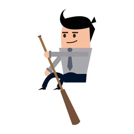 cartoon man business team rowing to success vector illustrationのイラスト素材