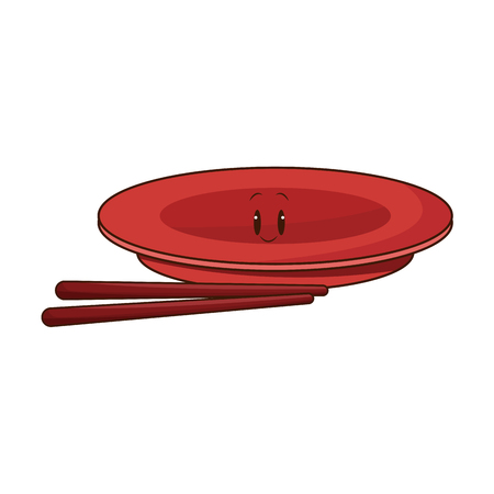 platter and chopsticks japanese image vector illustrationのイラスト素材