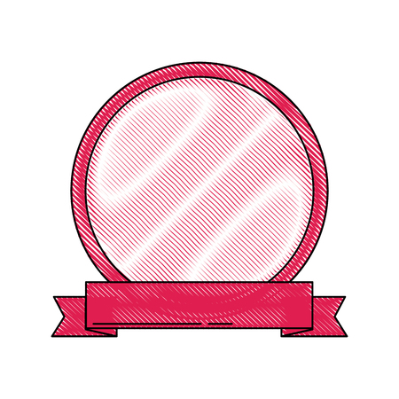 label with ribbon badge sticker emblem template vector illustrationのイラスト素材