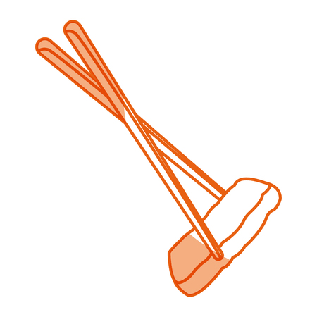 japanese food chopstick with tuna image evctor illustrationのイラスト素材