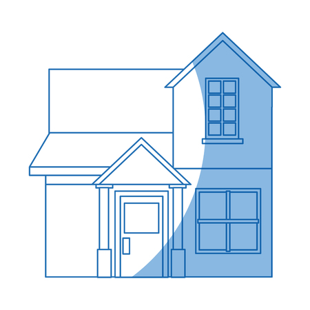 family house private residential architecture traditional vector illustrationのイラスト素材