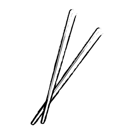 chopstick japanese bamboo element eat icon vector illustrationのイラスト素材
