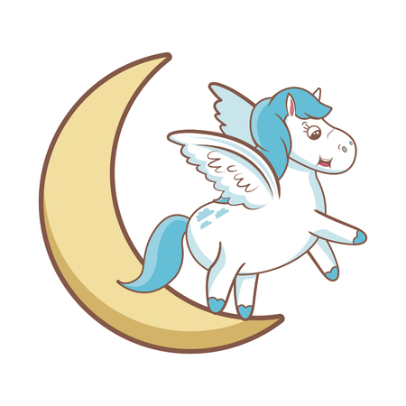 beautiful horse pony wings foal toy vector illustrationのイラスト素材