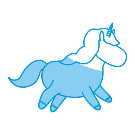 cute unicorn animal fantasy horse horn lovely vector illustrationのイラスト素材