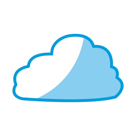 fluffy cloud weather heaven sky cottony icon vector illustrationのイラスト素材