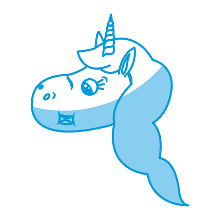 cute unicorn animal fantasy horse horn lovely vector illustrationのイラスト素材