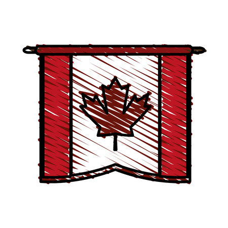 canadian cartoon flat illustration icon vector design graphic scribbleのイラスト素材
